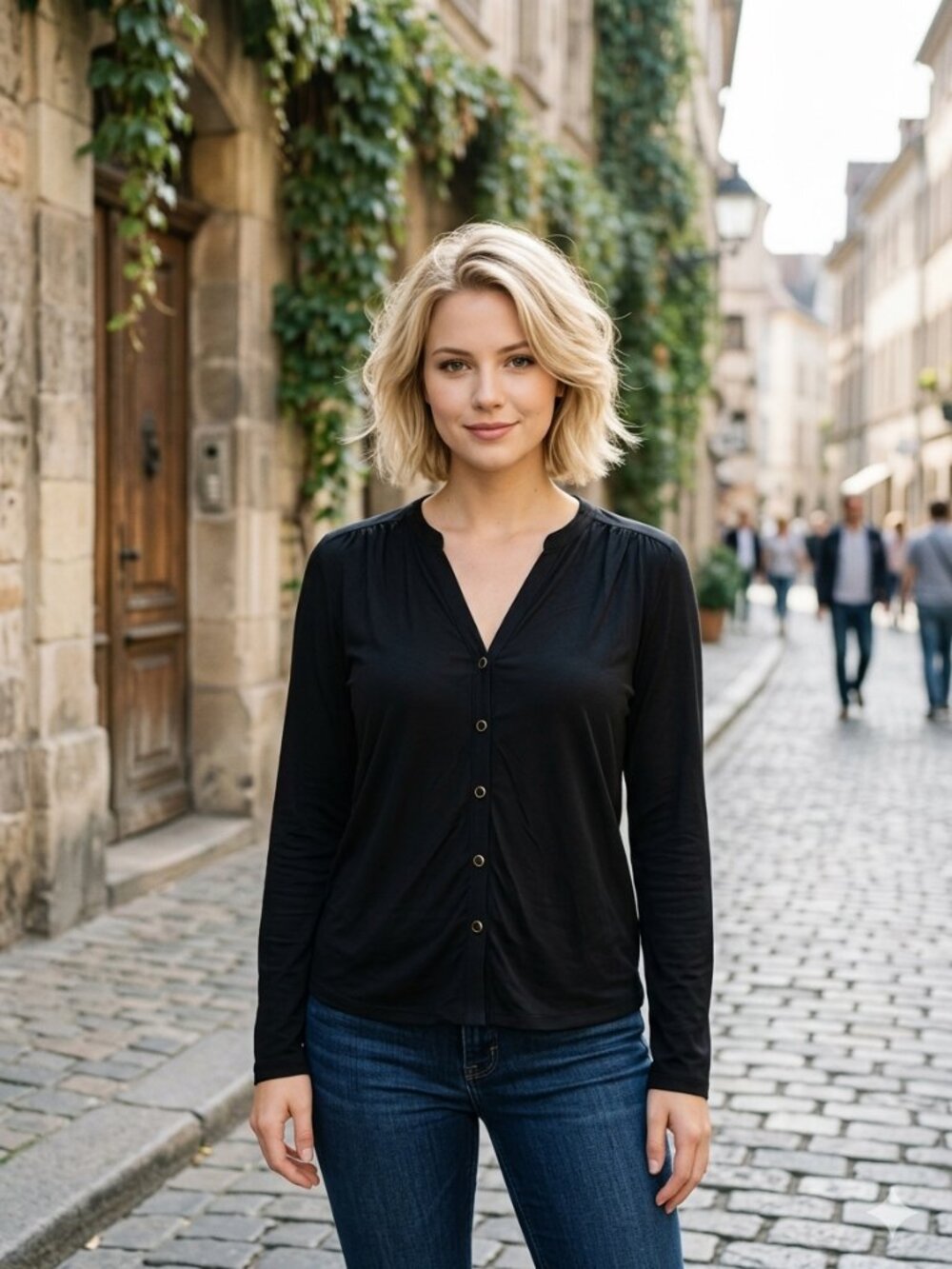 Emelia Black Long Sleeve Button Down Cardigan Top - Size S - Rayon Spandex